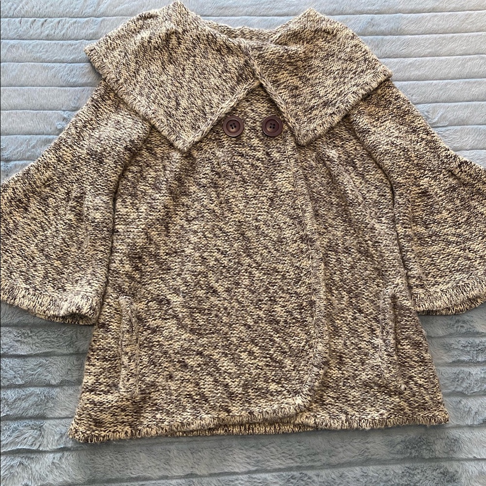 BCBG sweater jacket brown/gold large